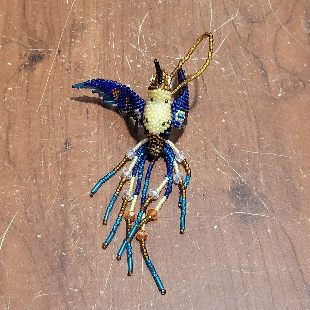 Beaded Hummingbird Ornament Mayan Arts - Picture 6 of 11
